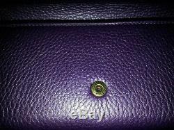 NIB Gucci Vintage Metal Logo Purple Eggplant Leather Limited Edition Wallet New