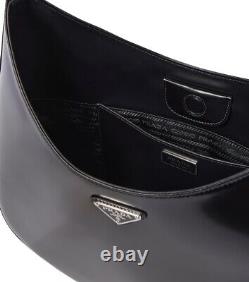 NWOT Prada Cleo Maxi Brushed Leather Shoulder Bag in Black