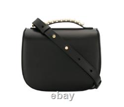 NWOT Simone Rocha Box Bag Tote Purse Crossbody Womens Black Leather Pearl Handle