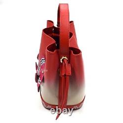 NWT $1.6k MCM Limited Edition Upcycling Red Leather Painted Flower Bag AUTHENTIC