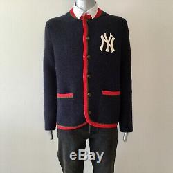 NWT Auth. Gucci NY Yankees Edition Cardigan Navy Mens Size L