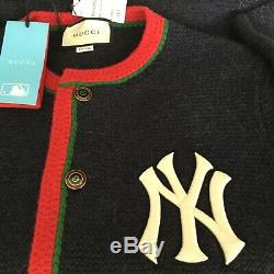 NWT Auth. Gucci NY Yankees Edition Cardigan Navy Mens Size L