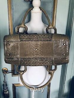 NWT Burberry Limited Edition Python Leather Large Satchel Bag Made In Italy