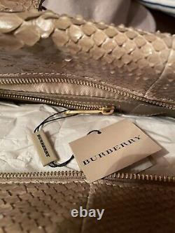 NWT Burberry Limited Edition Python Leather Large Satchel Bag Made In Italy