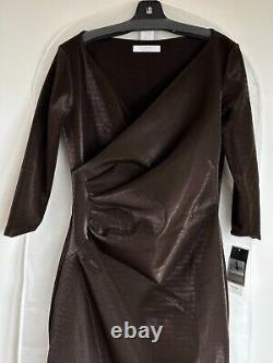 NWT Chiara Aliki Dress 10U. S. Brown-Special Edition Shimmer Techno-Fabric