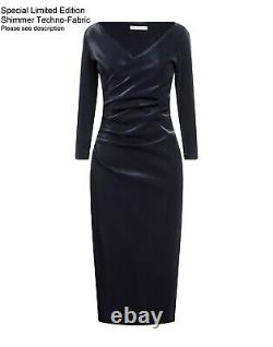 NWT Chiara Boni Aliki Dress 8U. S. Navy-Special Edition Shimmer Techno-Fabric