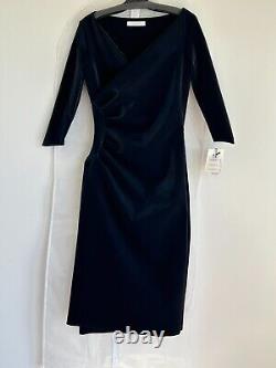 NWT Chiara Boni Aliki Dress 8U. S. Navy-Special Edition Shimmer Techno-Fabric