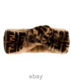 NWT Fendi Fur Headband mink signature brown Fur limited edition