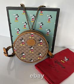 NWT Gucci Disney Mickey GG Mini Canvas Round Backpack Limited Edition 603730 IT