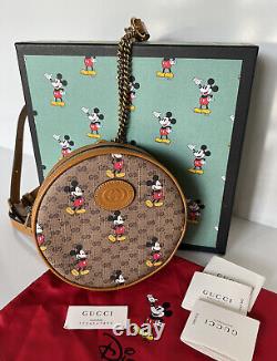 NWT Gucci Disney Mickey GG Mini Canvas Round Backpack Limited Edition 603730 IT