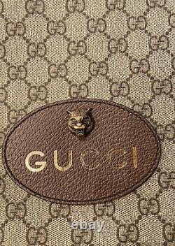 NWT Gucci GG Supreme Logo Coated Canvas/Leather Backpack Bag 473872 Tiger Logo