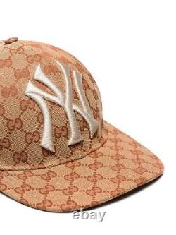 NWT Gucci x NY Yankees GG Supreme Adjustable Baseball Cap Limited Edition