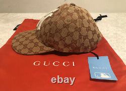 NWT Gucci x NY Yankees GG Supreme Adjustable Baseball Cap Limited Edition