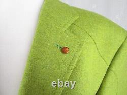 NWT LIMITED EDITION Men's TED BAKER Tweed Lime Green 100% Wool Blazer Jacket 42R