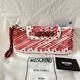 Nwt Moschino Runway Lettering Brushstroke Leather Clutch Bag Limited Edition