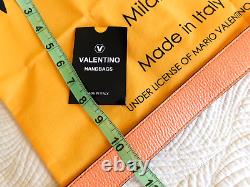 NWT Valentino rock stud orange leather flap lock purse adjustable crossbody bag