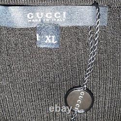 New 850$ Gucci Women Dark Brown Fine Wool Sweater Sz L/xl Made In Italy