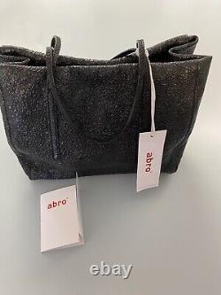 New Abro Italian Leather Terenz Hand Held Bag Retail $295 Designer Textured