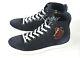 New Auth Louis Vuitton Zip Up Men Peace Sign Blue High Top Sneakers Lv 7/8 Us