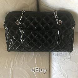 New Chanel Black Quilted Patent Leather bag Limited Edition $3834 Authentic