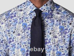 New ETON 16.5 Blue Patterned SLIM Signature Dress Shirt Mens Limited Edition