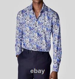 New ETON 16.5 Blue Patterned SLIM Signature Dress Shirt Mens Limited Edition