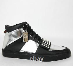 New Gucci Men's Silver Leather High-top Sneaker Limited Edition 8.5G 376194 1064