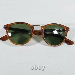 New Persol PO3108S Typewriter Edition 47mm Unisex Sunglasses Striped Brown 2N