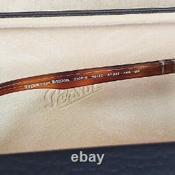 New Persol PO3108S Typewriter Edition 47mm Unisex Sunglasses Striped Brown 2N