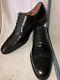 New Santoni Calf Leather Medallion Tip Cap Toe Oxford Us 12 D Made In Italy