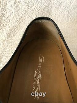 New SANTONI Calf Leather Medallion Tip Cap Toe Oxford US 12 D Made In Italy