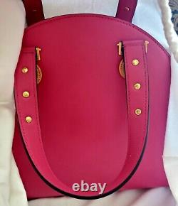 New Versace Women's Bright Pink Leather Tribute Medallion Handbag/shoulder Bag