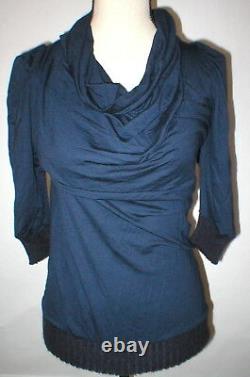 New Womens XL NWT Designer Italy Baci & Abbracci Gold Limited Edition Blue Top