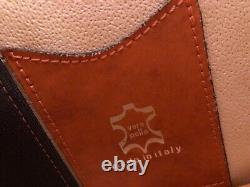 Newithtags Authentic Pratesi Caramel Classic Leather Flap Italian Satchel/Handbag