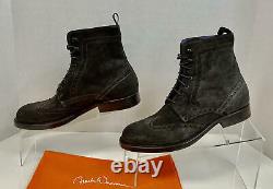 Noah Waxman Limited Edition SoHo Brown Suede Mens Boots HANDMADE in ITALY