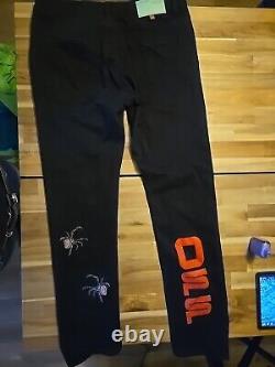 Off White Limited Edition NWT Slim Straight Black Spider Jeans Size 34