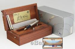 Omas Marconi Limited Edition 925 Sterling Silver Fountain Pen Pistonfiller 18C M