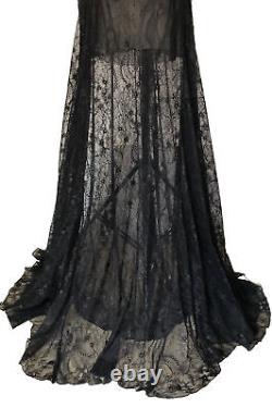 PATRIZA PEPE ITALY limited edition long lace black evening dress (m/12) RRP£430