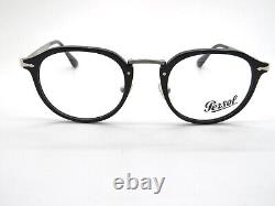 PERSOL Calligrapher Edition PO 3168-V 95 Black/Silver 50mm Authentic Eyeglasses