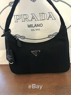 PRADA Hobo Re-Edition 2000 Nylon Mini Bag Black