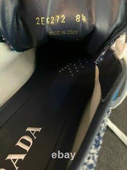 PRADA Men's Sneakers Calzature Uomo Navy-Azzurro Knit NEW WITH BOX 2EG272 US 9.5