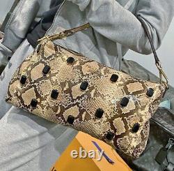 PRADA NEW Jewels snakeskin Large CLUTCH /Hobo/ Crsoosbody Bag AUTHENTIC 4K
