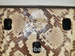 PRADA NEW Jewels snakeskin Large CLUTCH /Hobo/ Crsoosbody Bag AUTHENTIC 4K