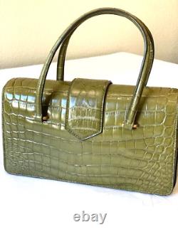PRADA Original AUTHENTIC ALLIGATOR Exotic Skin Handbag NEW Condition Dbl Handles