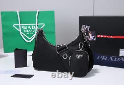 PRADA Re-Edition 2005 Nylon Bag Black Color For Women