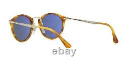Persol CALLIGRAPHER EDITION PO 3166S Striped Brown/Crystal Grey Blue Sunglasses