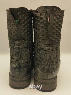 Philipp Plein Men Black Leather Biker Boots Limited Edition EU 43 US 9.5 UK 9