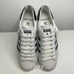Prada Adidas Superstar White Black Sneaker Mens 8 Womens 9.5 UK 7.5