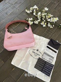 Prada Mini Nylon Re-edition 2000 Bag Rosa! NWT Dust bag, Cards
