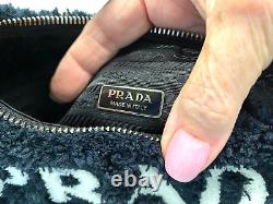 Prada Re-Edition 2000 Terry Mini Shoulder Bag Black/White 8 Limited Ed. NEW